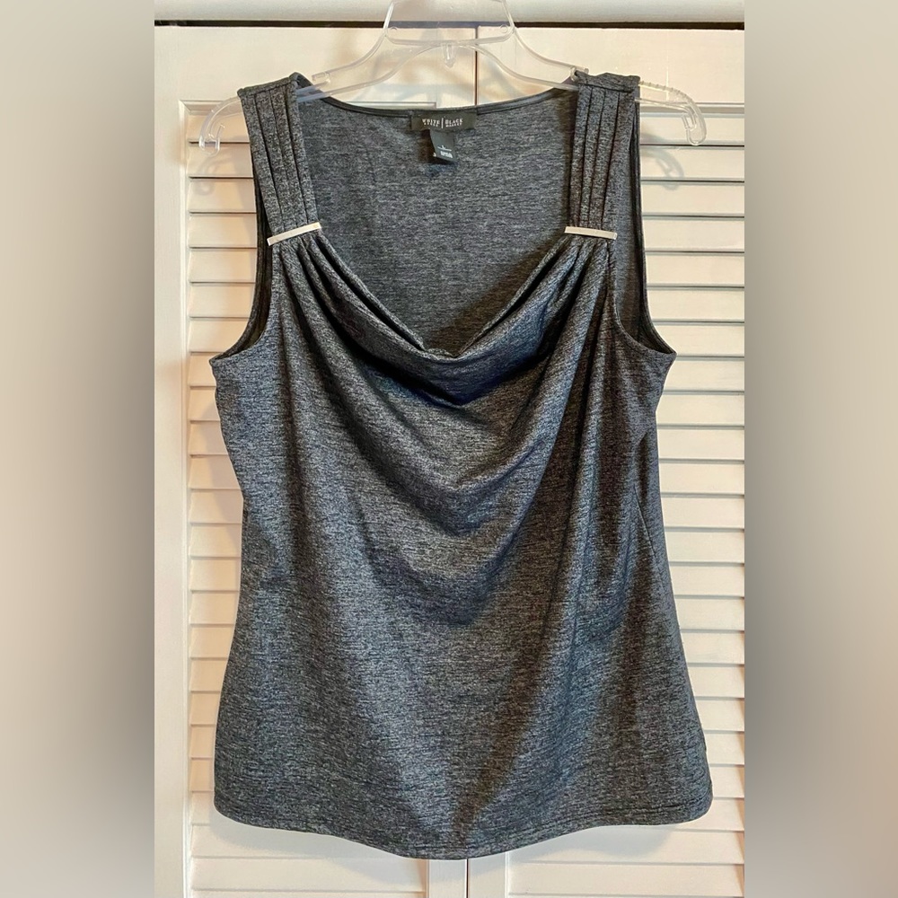 White House|Black Market Charcoal Gray Sleeveless Top Size L